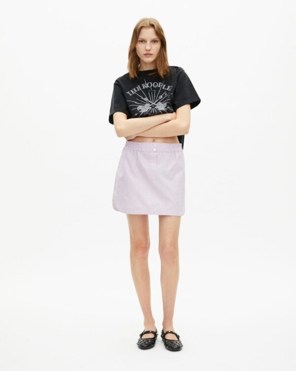 T-shirt with faded black rhinestone screen print