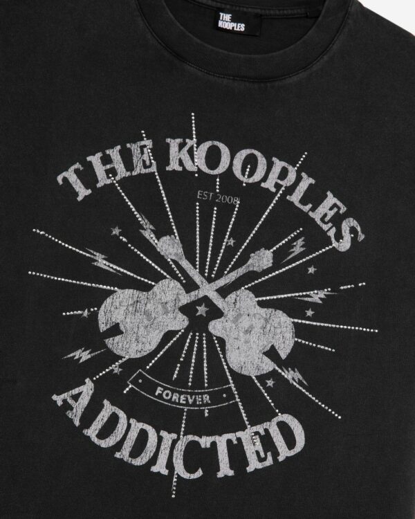 T-shirt with faded black rhinestone screen print - Imagen 5