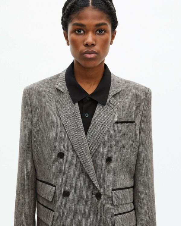 Grey wool and linen tailored jacket - Imagen 4