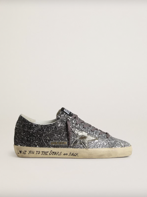 SUPER-STAR CLASSIC WITH LIST GLITTER UPPER TOE TONGUE AND HEEL LAMINATED STAR