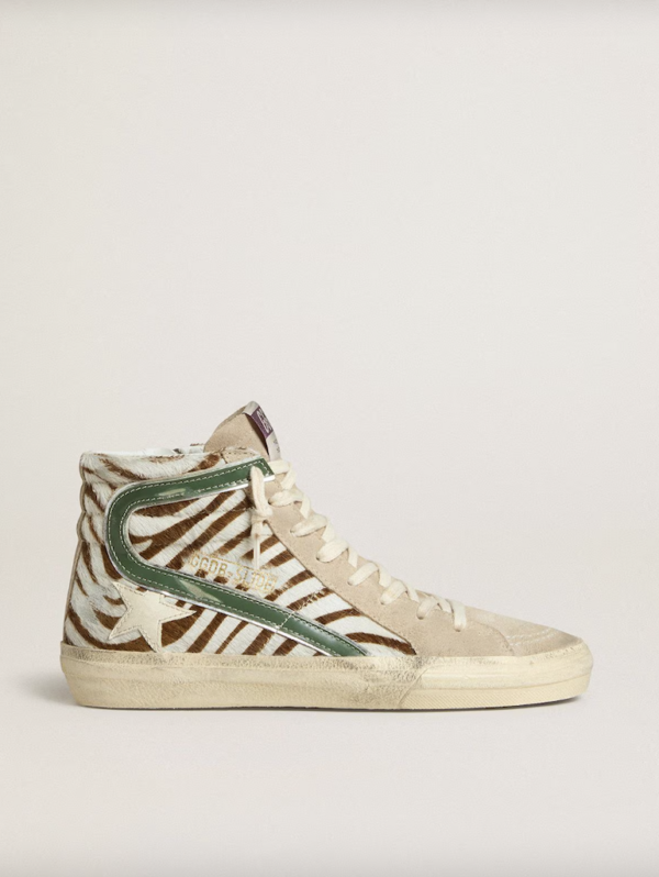 SLIDE CLASSIC HORSY UPPER SUEDE TOE AND TONGUE LEATHER STAR AND WAVE