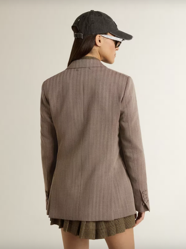 JOURNEY W'S DOUBLE BREASTED BLAZER MICRO CHEVRON - Imagen 5