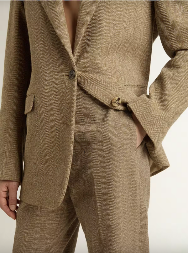 PANT MELISSA WIDE HARRINGBONE WOOL - Imagen 5