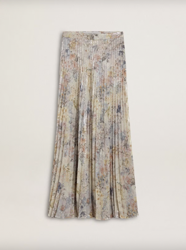 JOURNEY W'S PLISSE' SKIRT ORA  ALL-OVER SEQUINS OVER PRINTED - Imagen 4